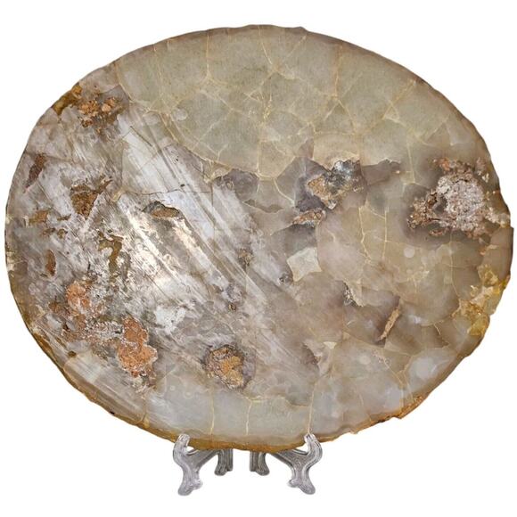 Tiger Rock Stone Art Artist Signed Hand Painted Oval Big Cat Decor Painting Flat - Picture 2 of 9